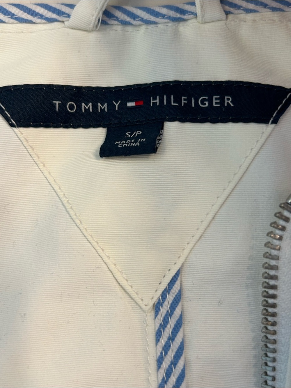 NWOT Tommy Hilfiger Women’s White Full Zip Snap Button Windbreaker Jacket Size S - Picture 10 of 14